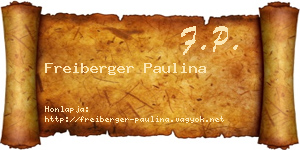 Freiberger Paulina névjegykártya